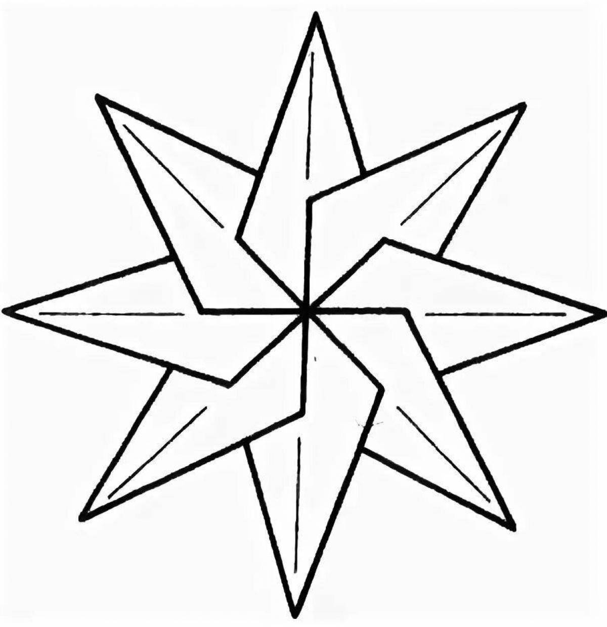 Фото Красочная восьмиконечная звезда раскраски