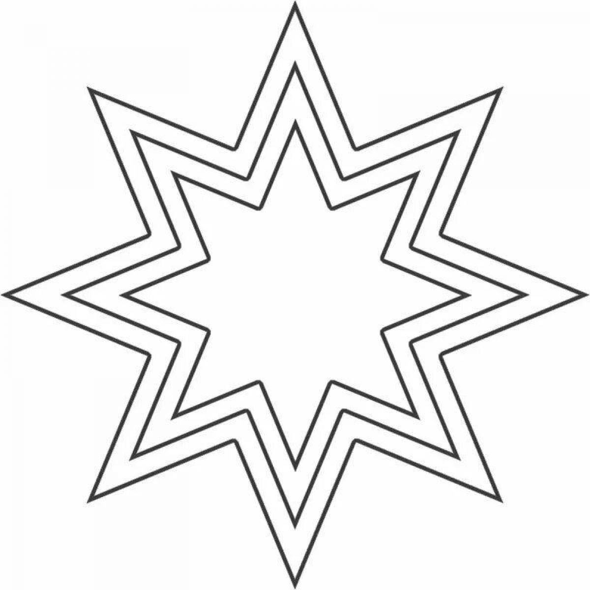 Фото Раскраска яркая восьмиконечная звезда