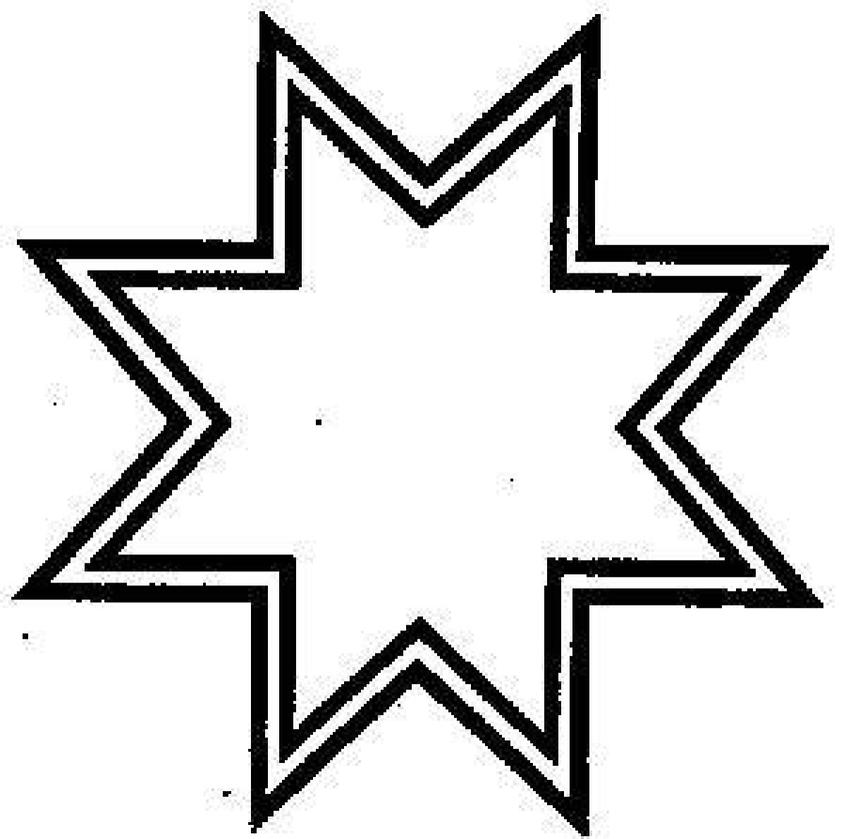 Фото Раскраска прекрасная восьмиконечная звезда