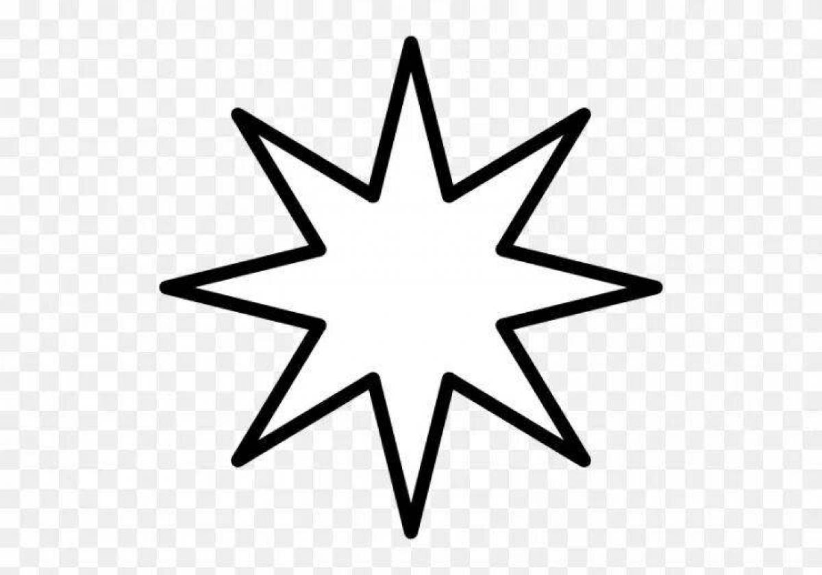 Фото Красивая восьмиконечная звезда раскраска