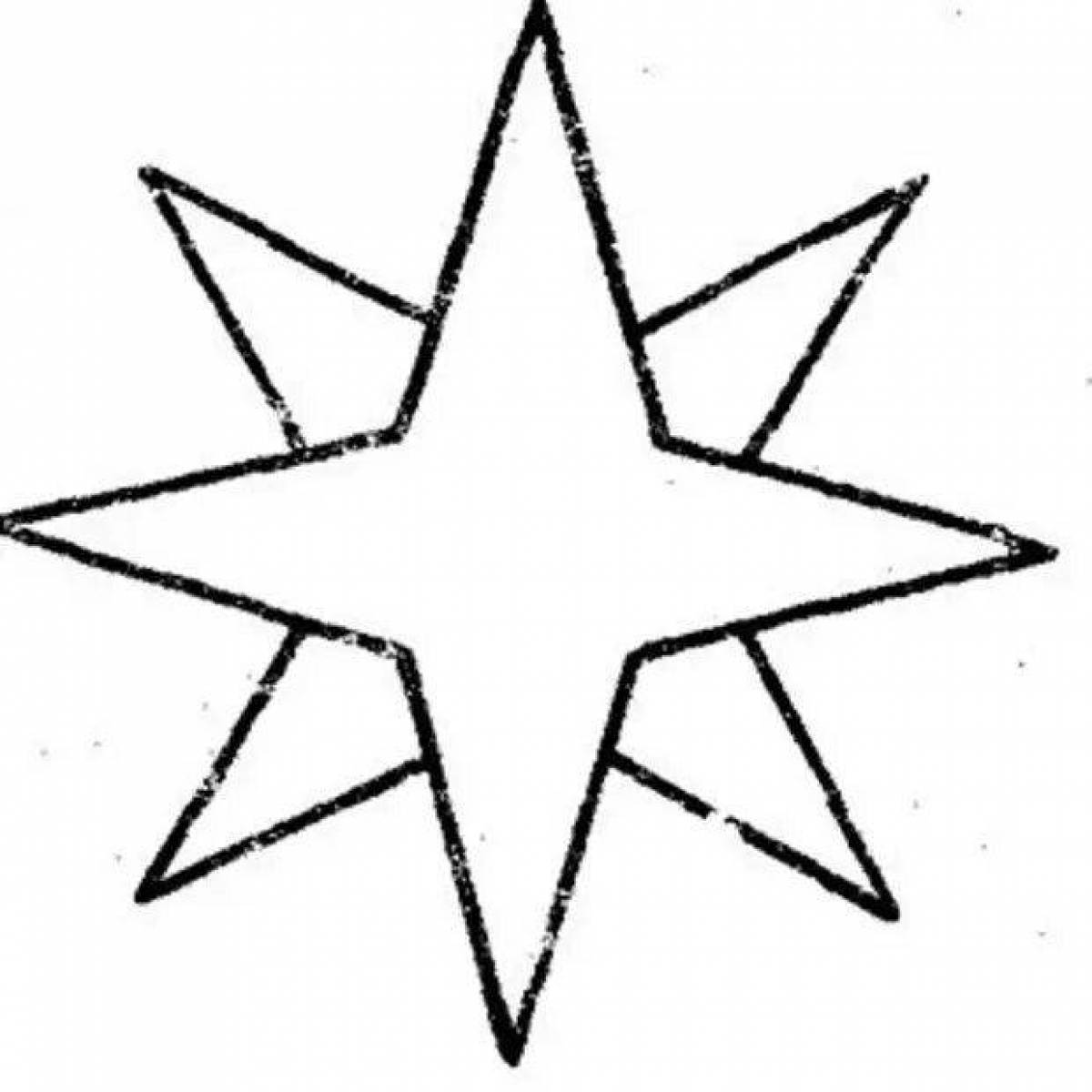 Фото Привлекательная восьмиконечная звезда раскраски