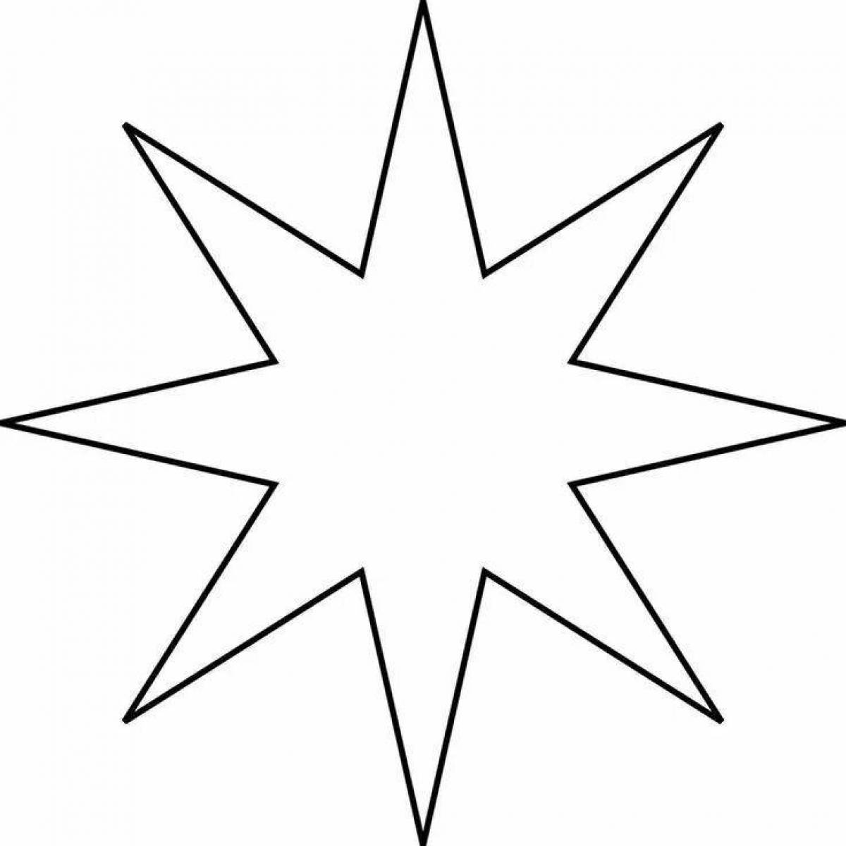 Фото Раскраска причудливая восьмиконечная звезда