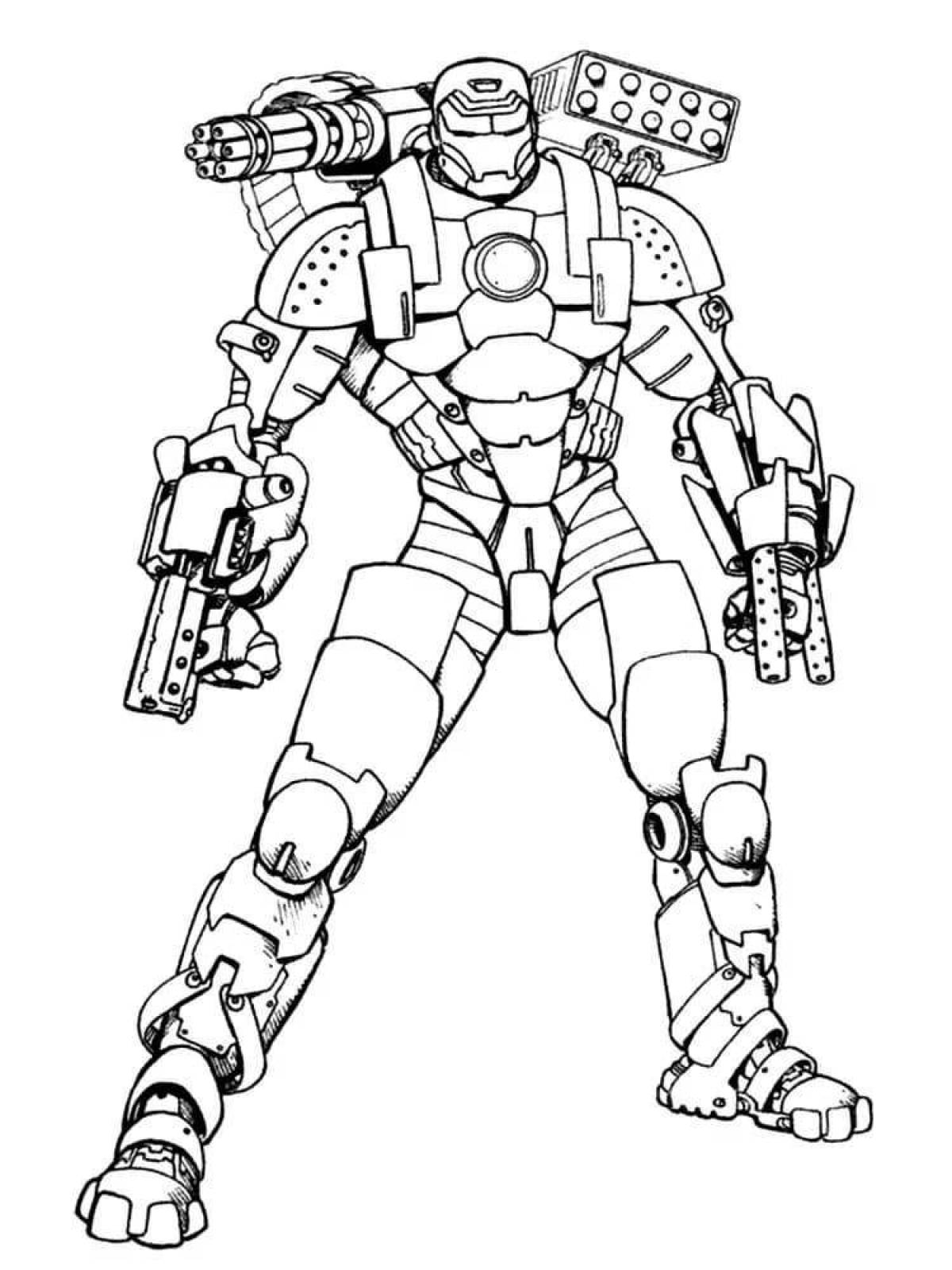 Majestic iron patriot coloring page