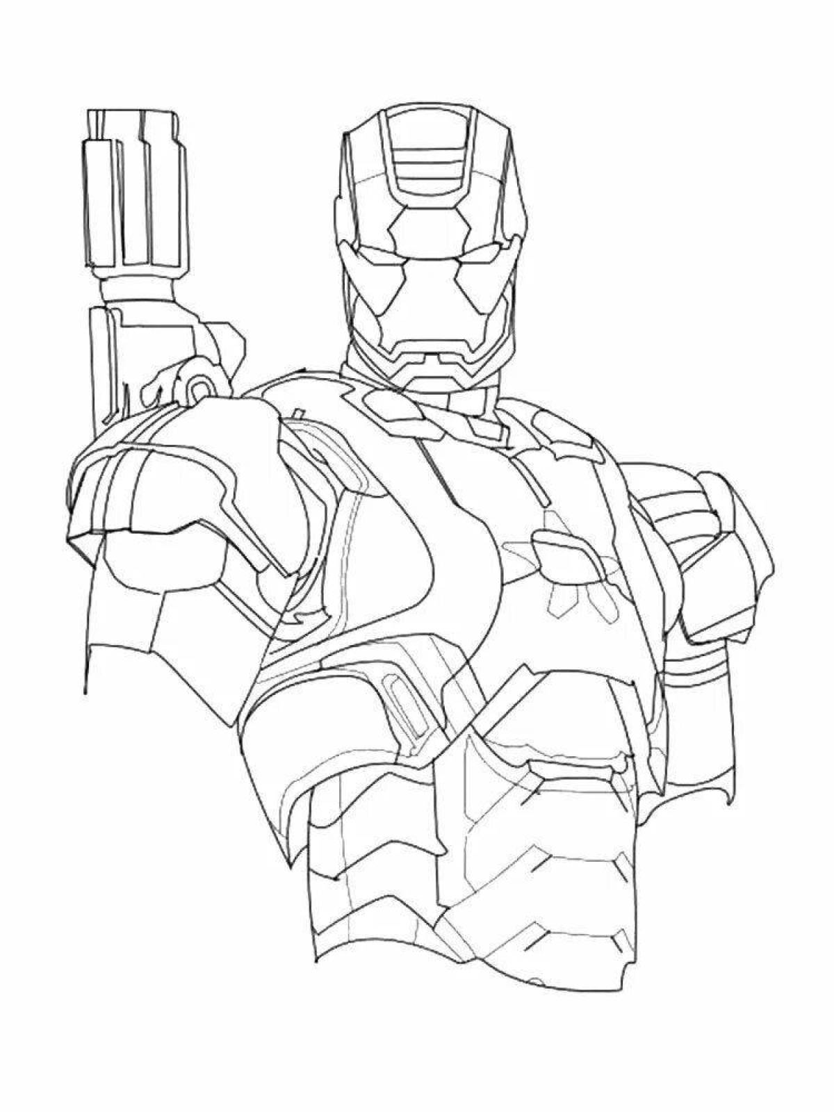 Great iron patriot coloring page