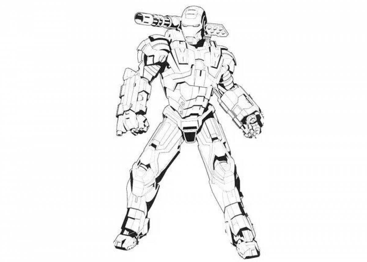 Glorious iron patriot coloring page