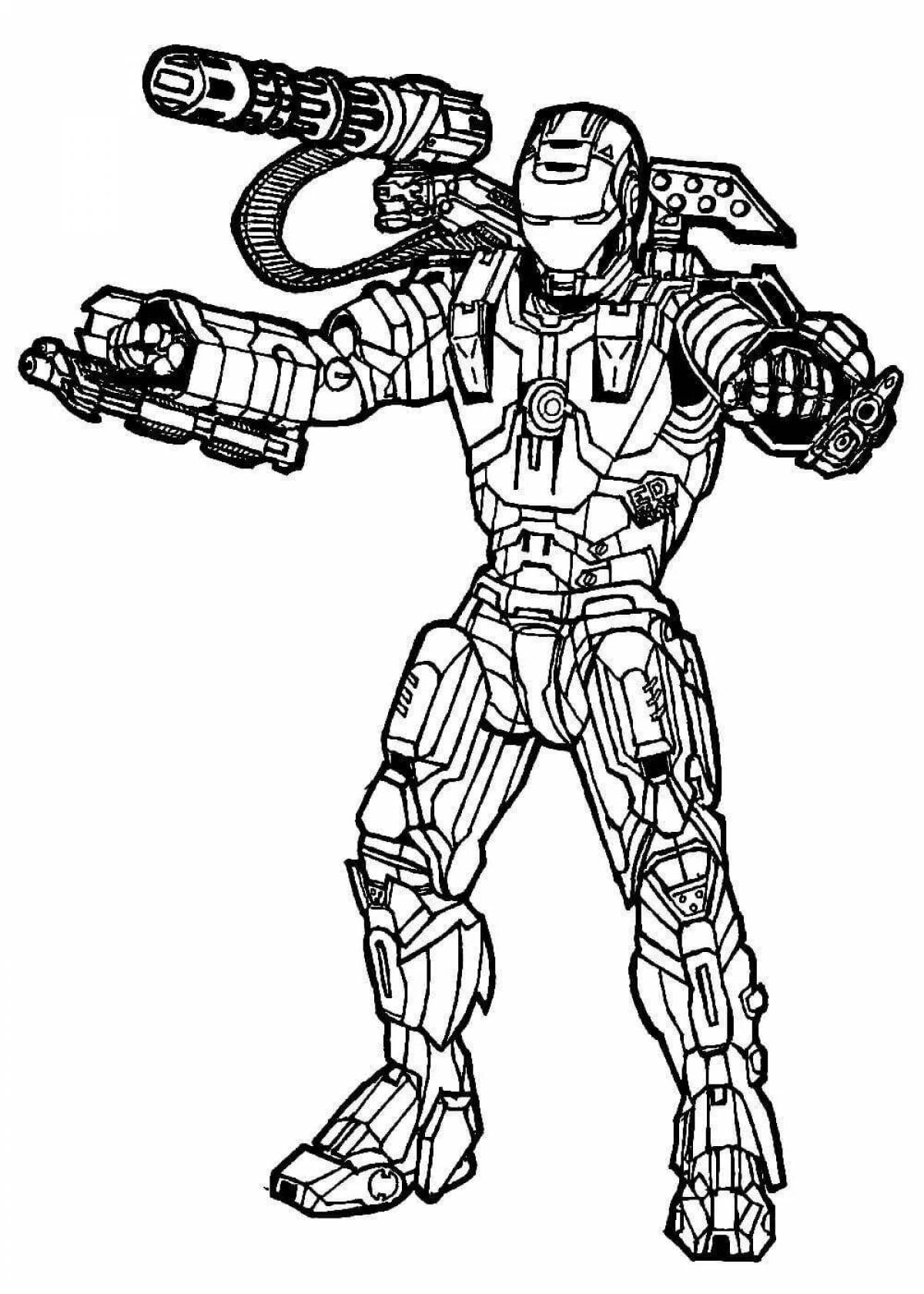 Exquisite iron patriot coloring page