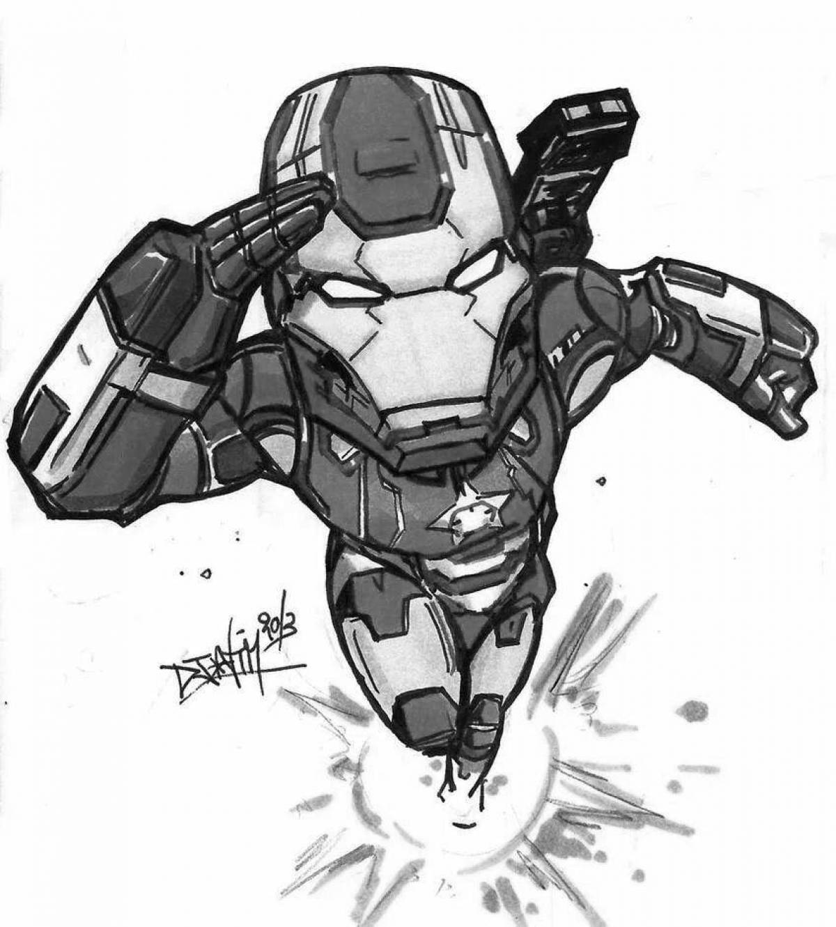 Fabulous iron patriot coloring page