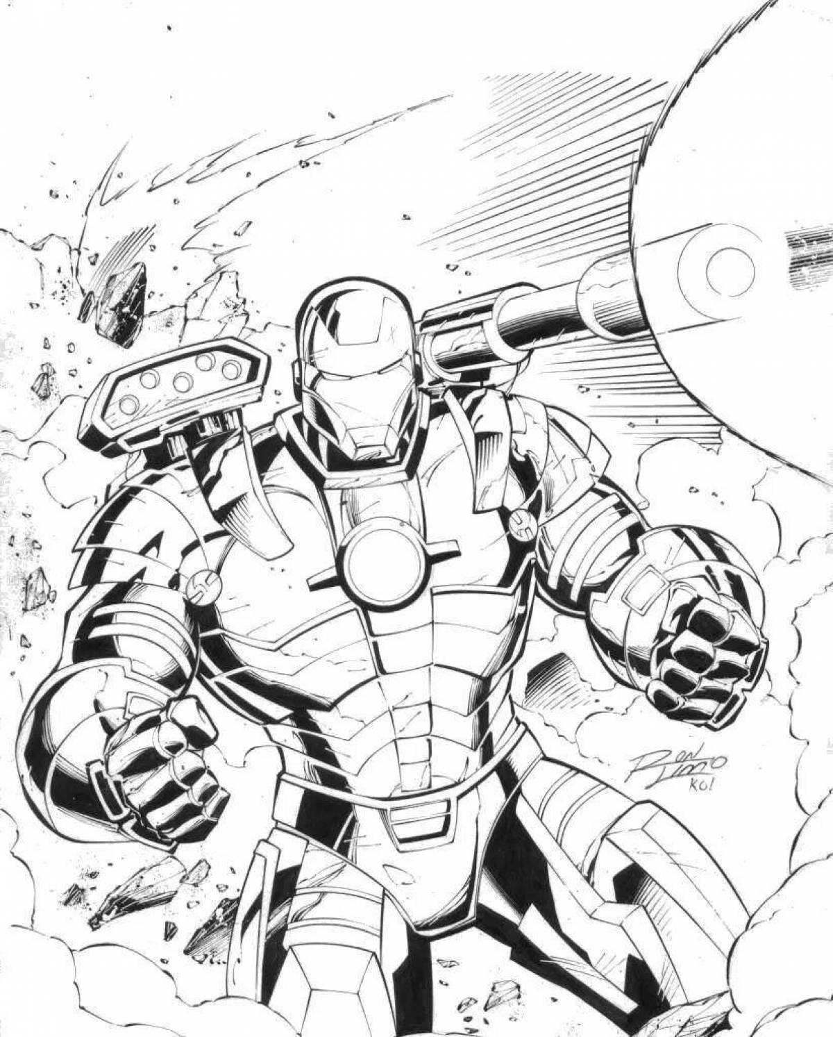 Superb iron patriot coloring page