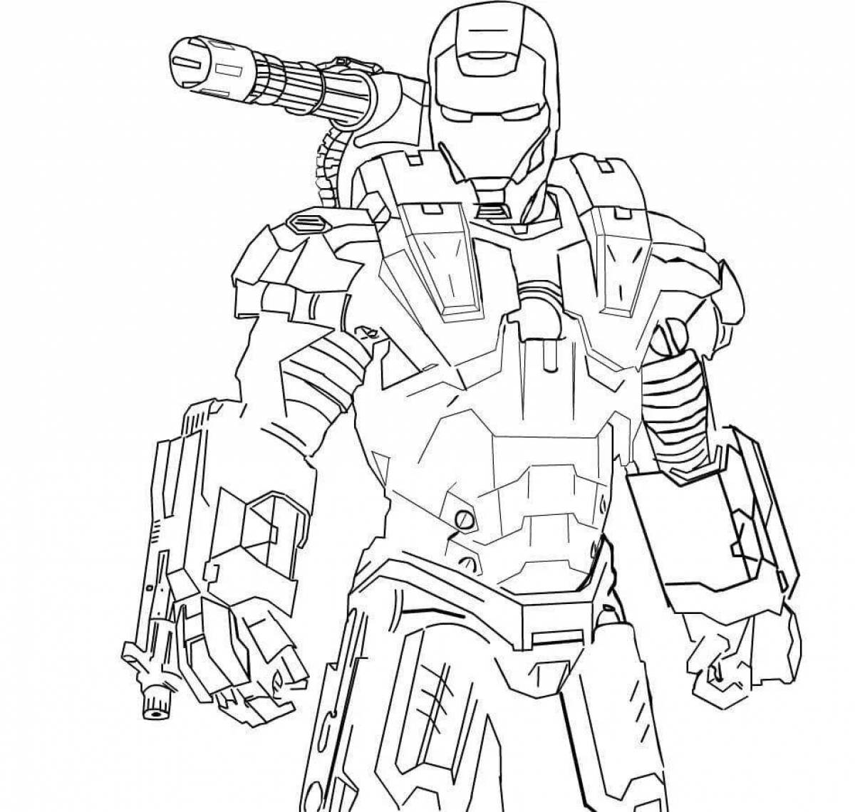 Luxury iron patriot coloring page