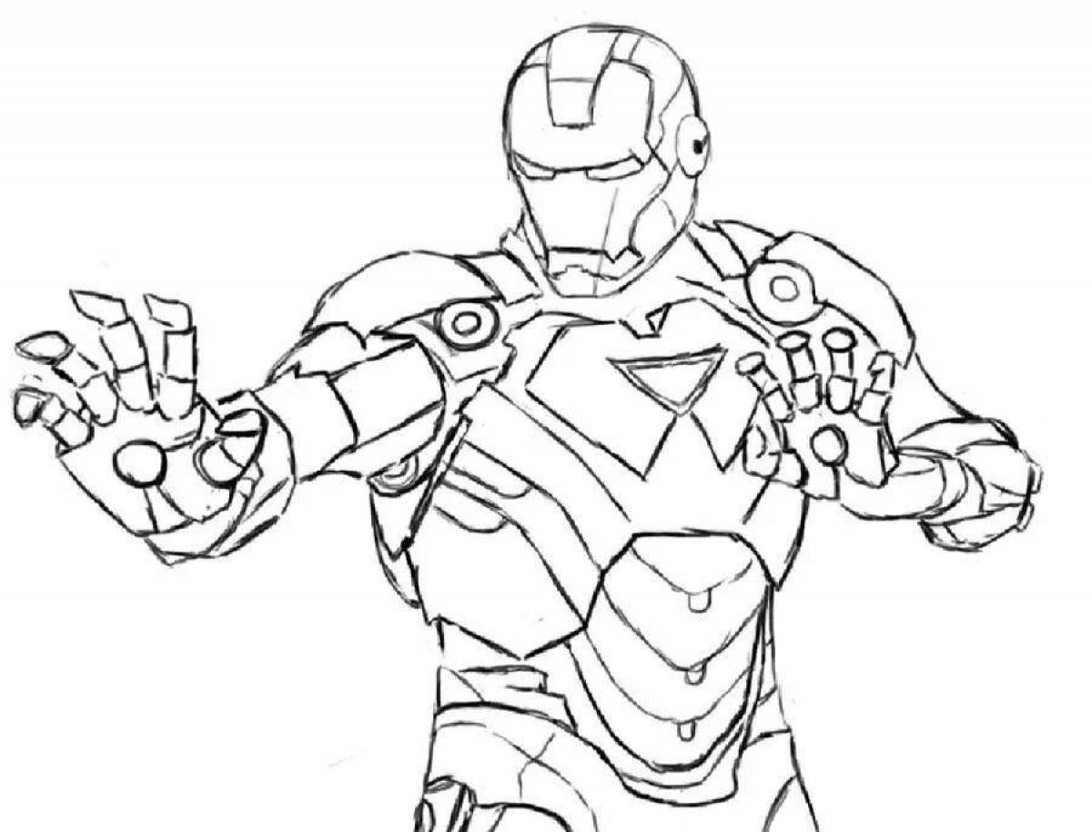 Shining iron patriot coloring page