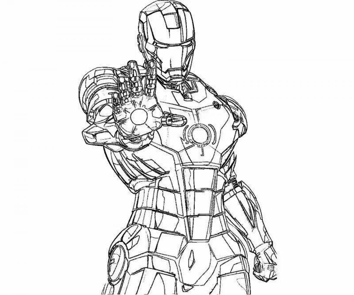Iron patriot glitter coloring page