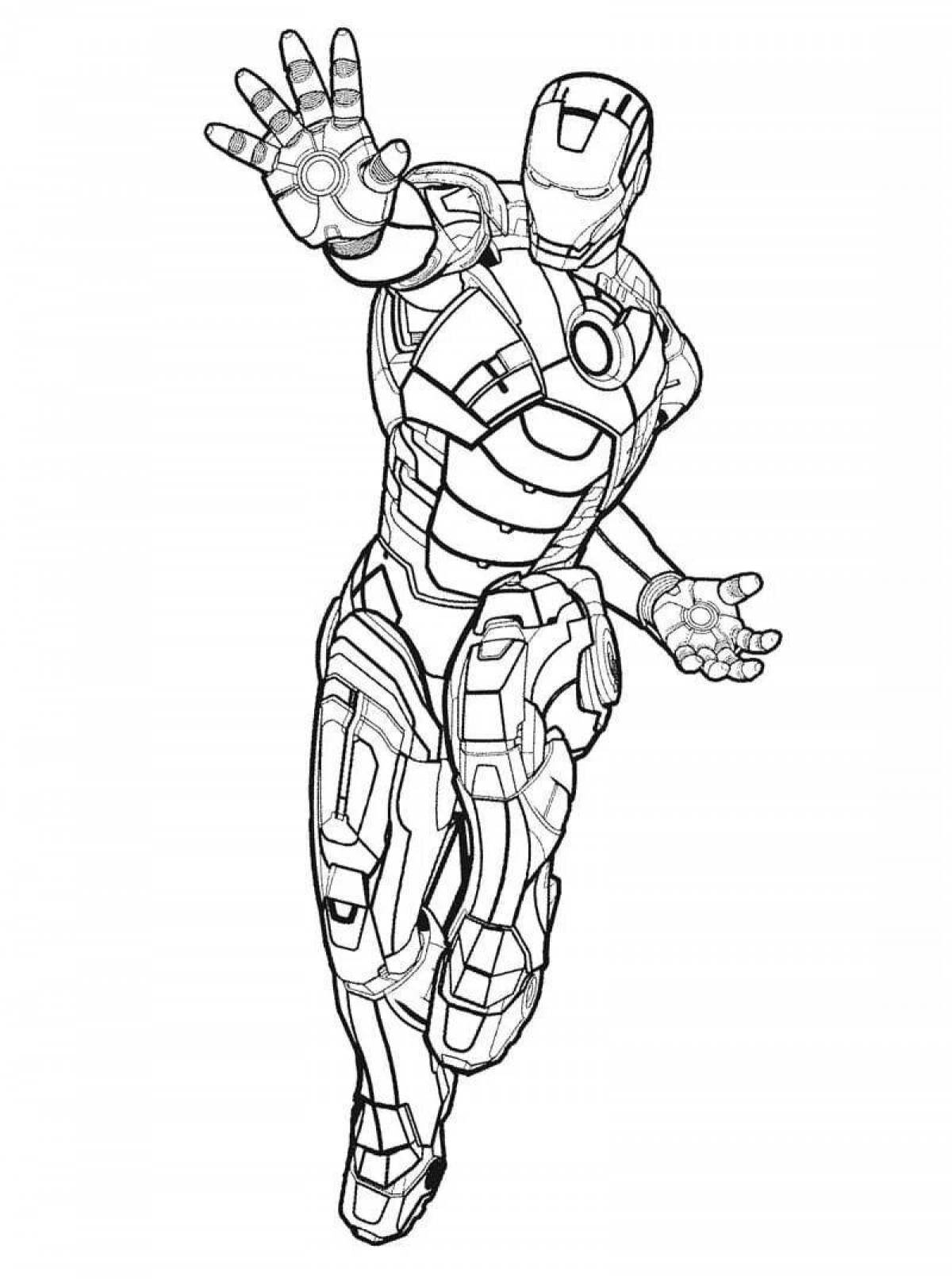 Iron Patriot coloring page in vibrant colors