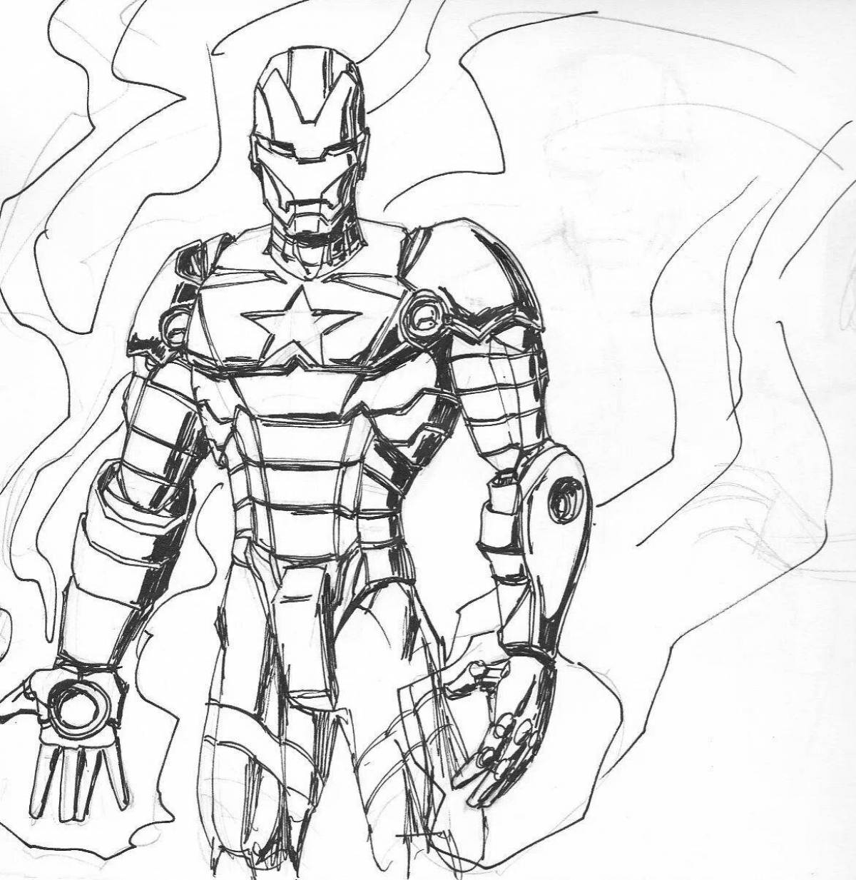 Colorful Iron Patriot Coloring Page