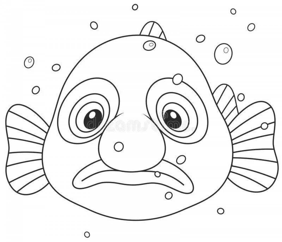 Colourful blobfish coloring page