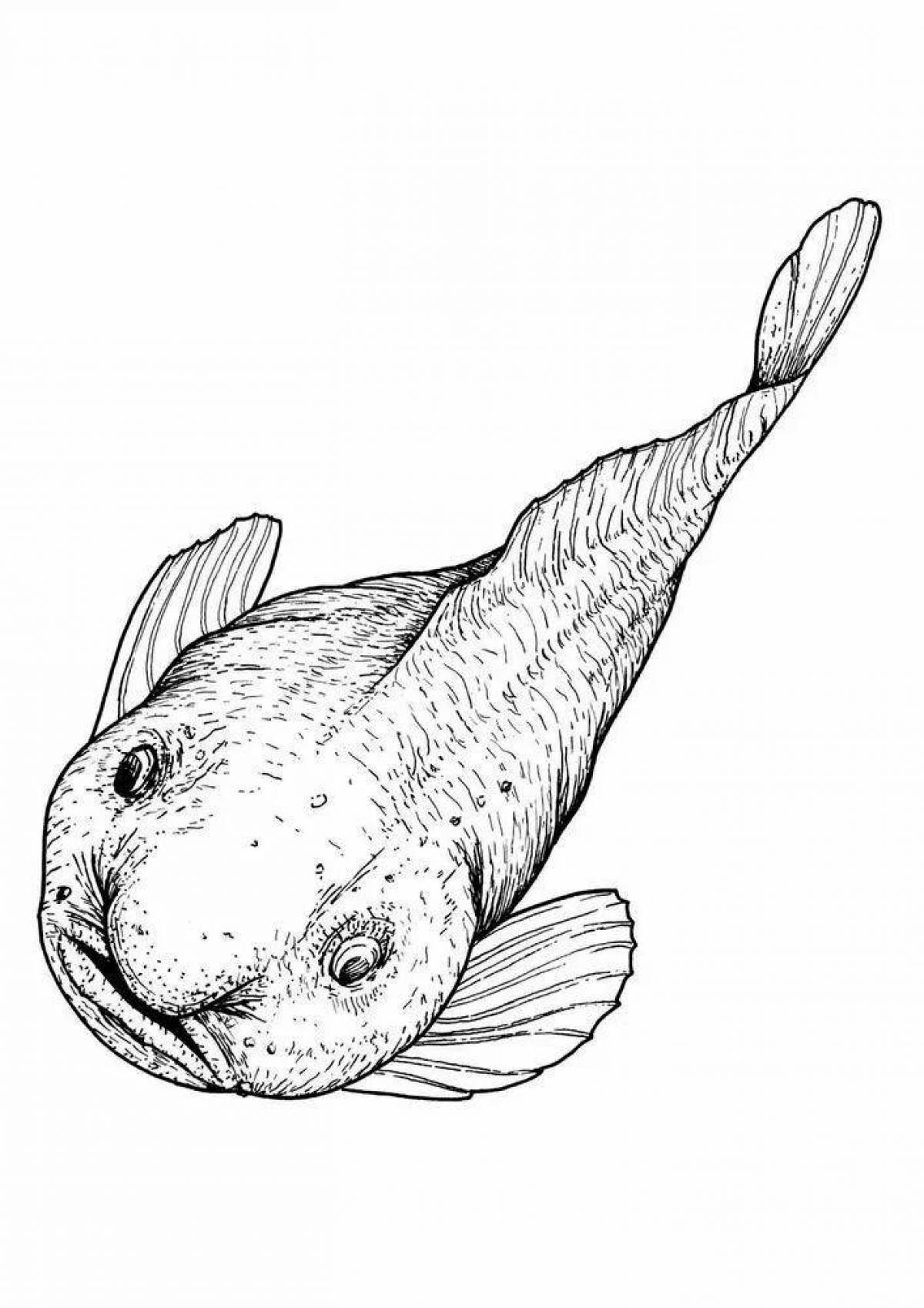 Фото Анимированная страница раскраски рыбы-капли