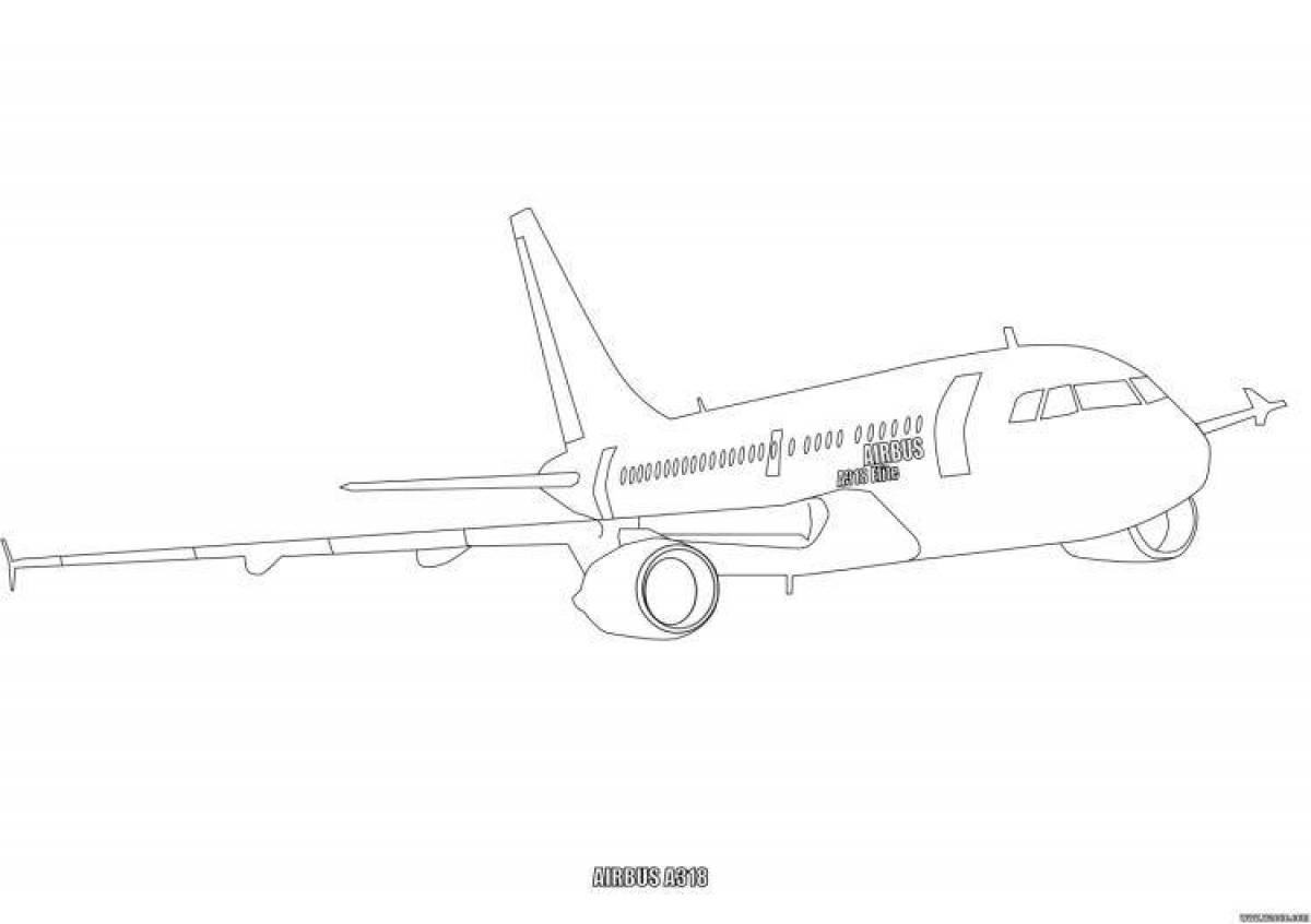 Раскраска самолет Airbus a320