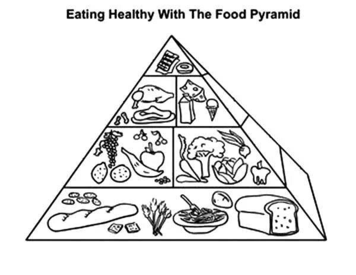 Пирамида питания черно белая