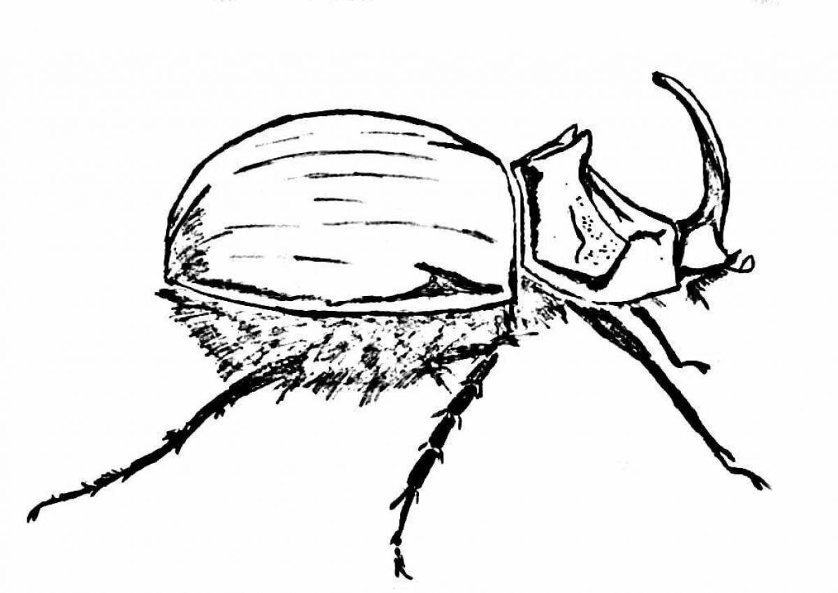 Жук носорог рисовать для детей