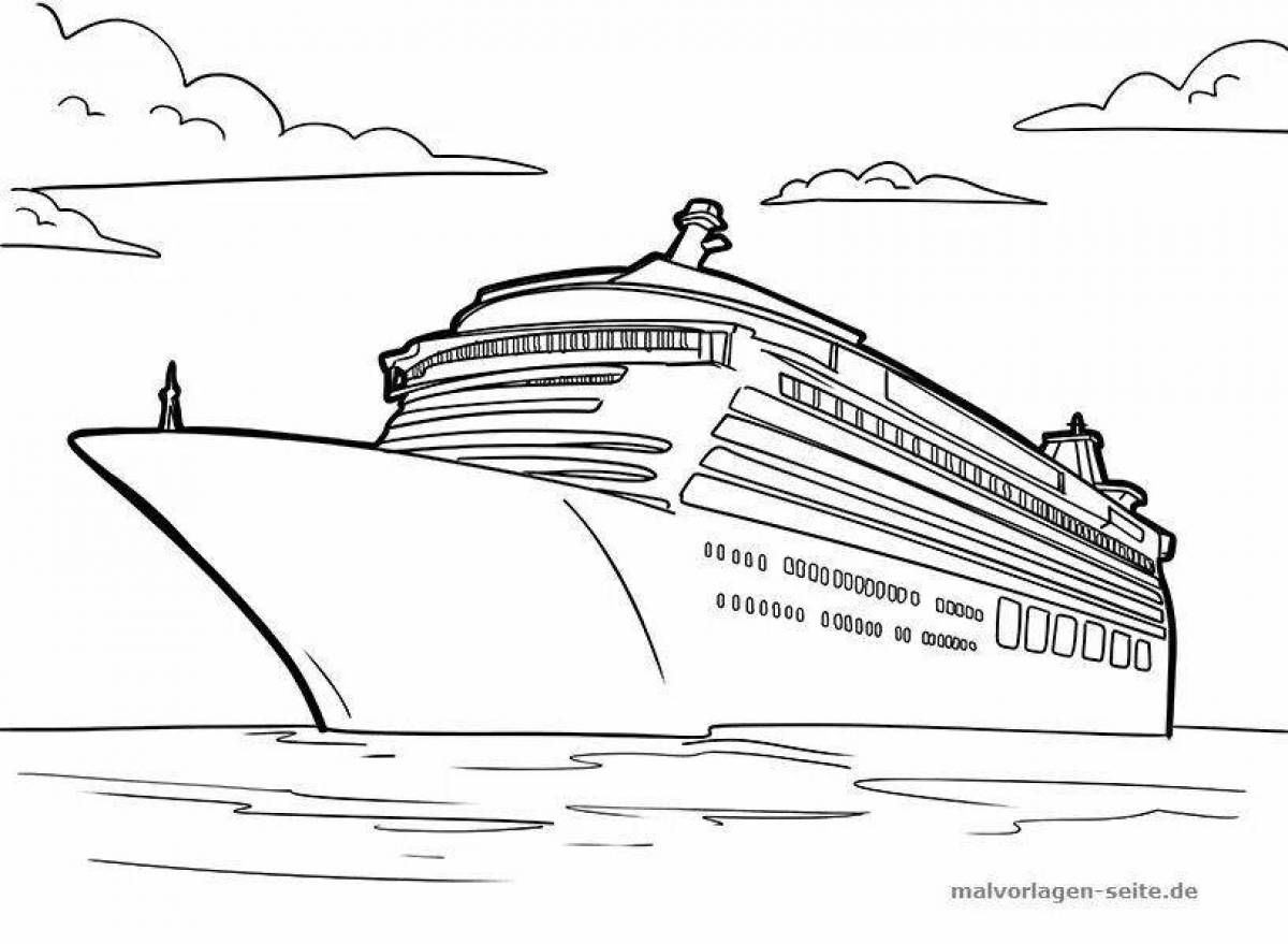 Пассажирский корабль раскраска