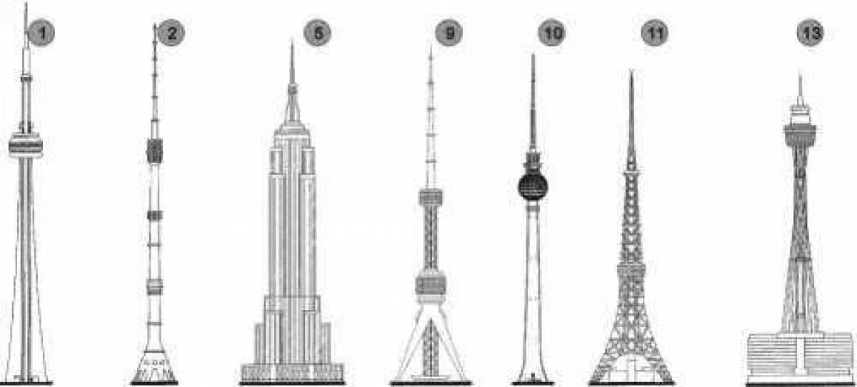 Останкинская телебашня рисунок для срисовки