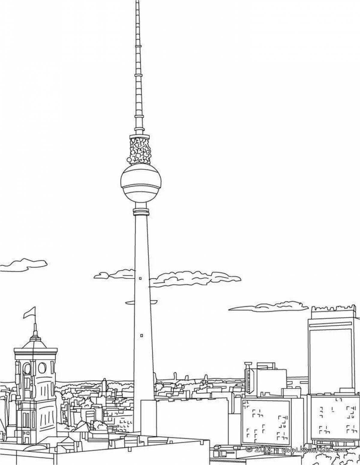 Берлинская телебашня Берлин рисунок