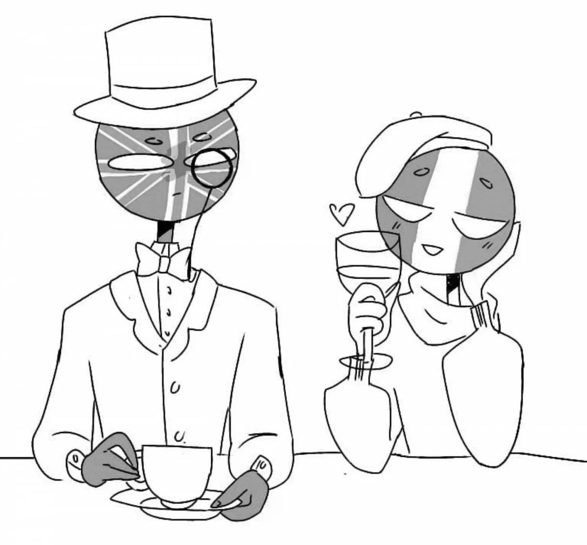 Картинки раскраски countryhumans