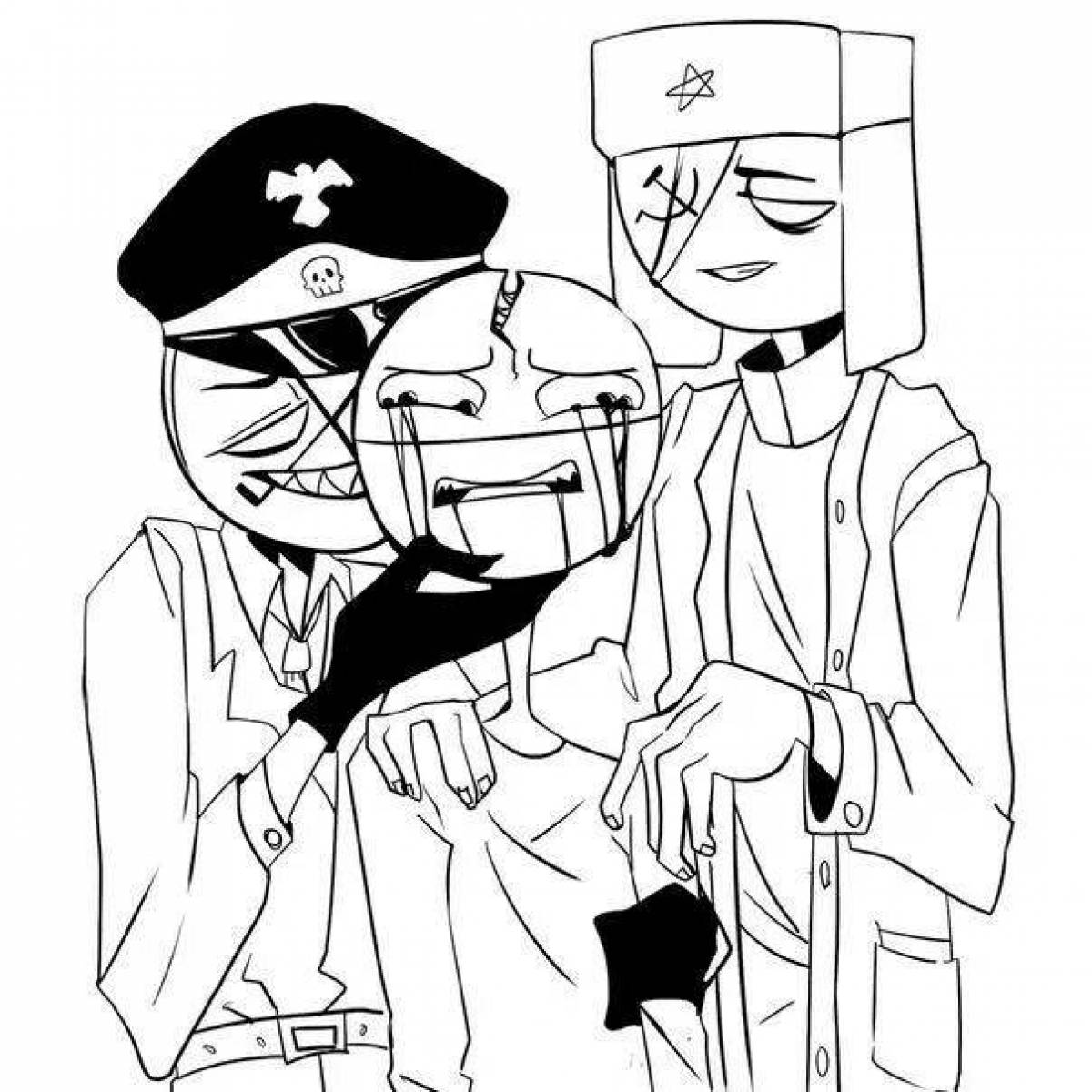 Картинки раскраски countryhumans