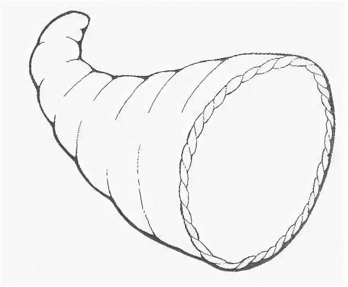 Как нарисовать рожок музыкальный инструмент
