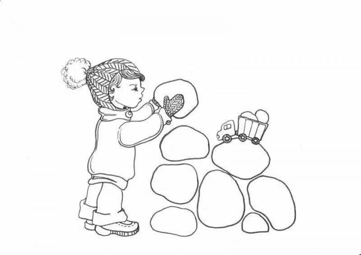 Sky snow fort coloring page
