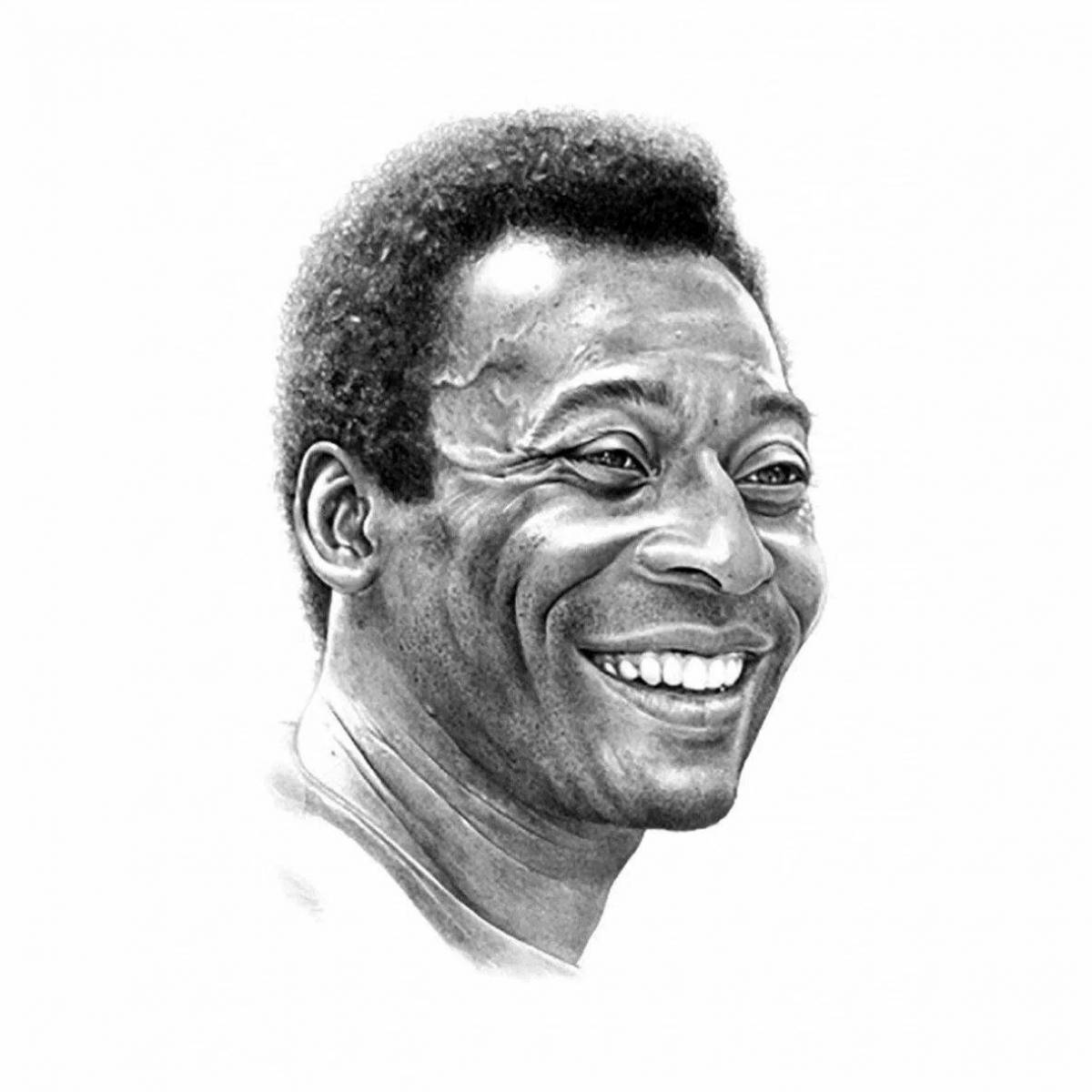 Pele's exquisite soccer player coloring page