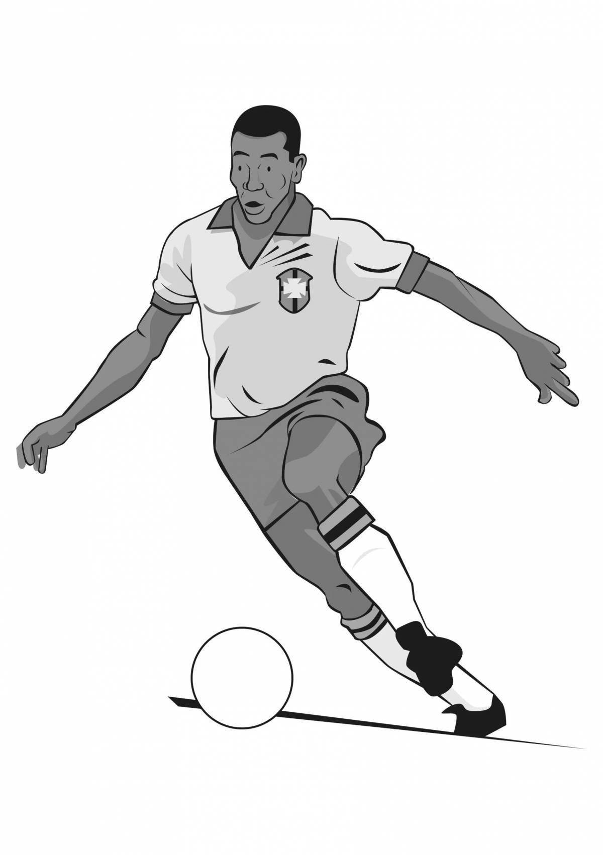 Coloring page amazing football player pele