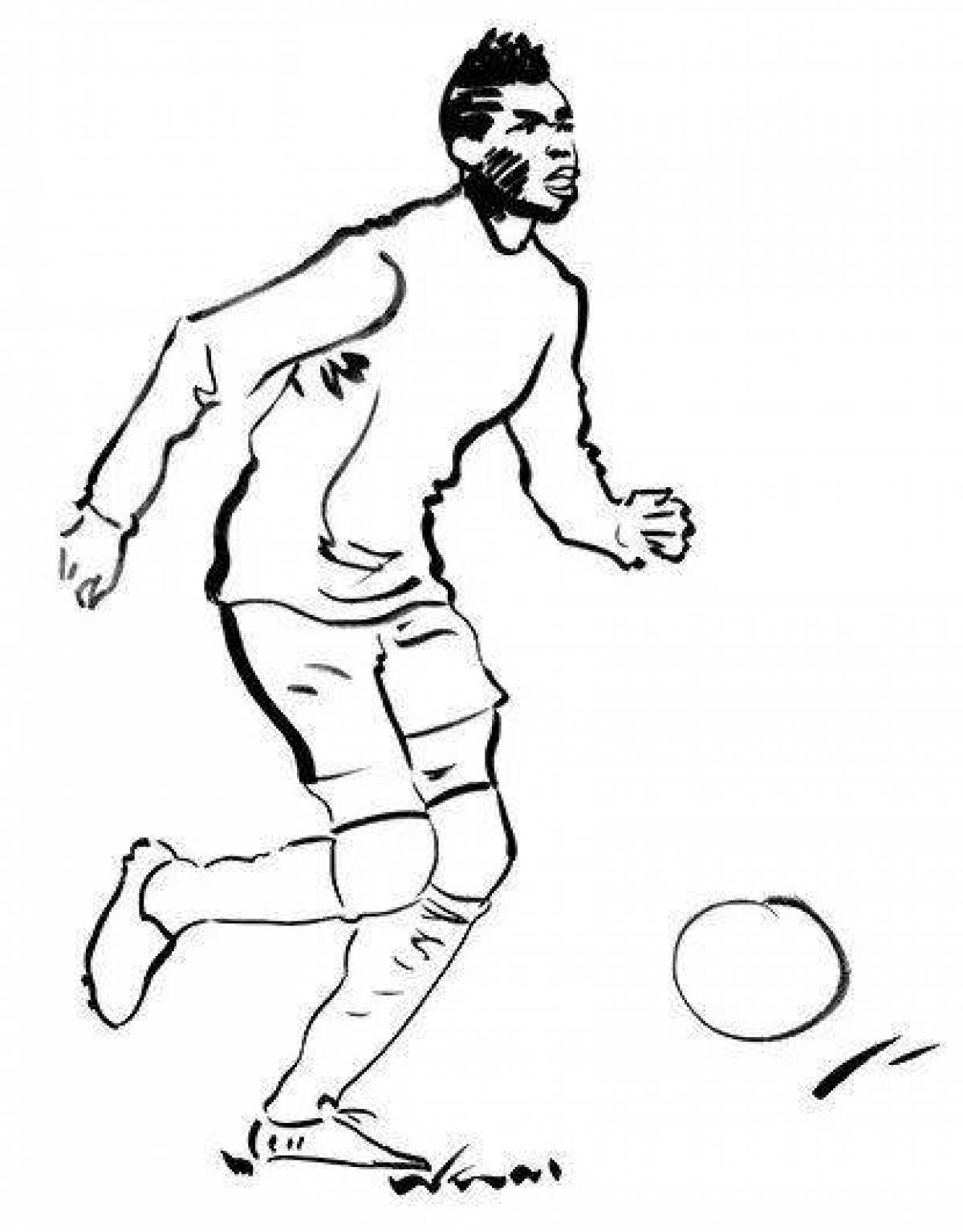 Pele's energetic football coloring page