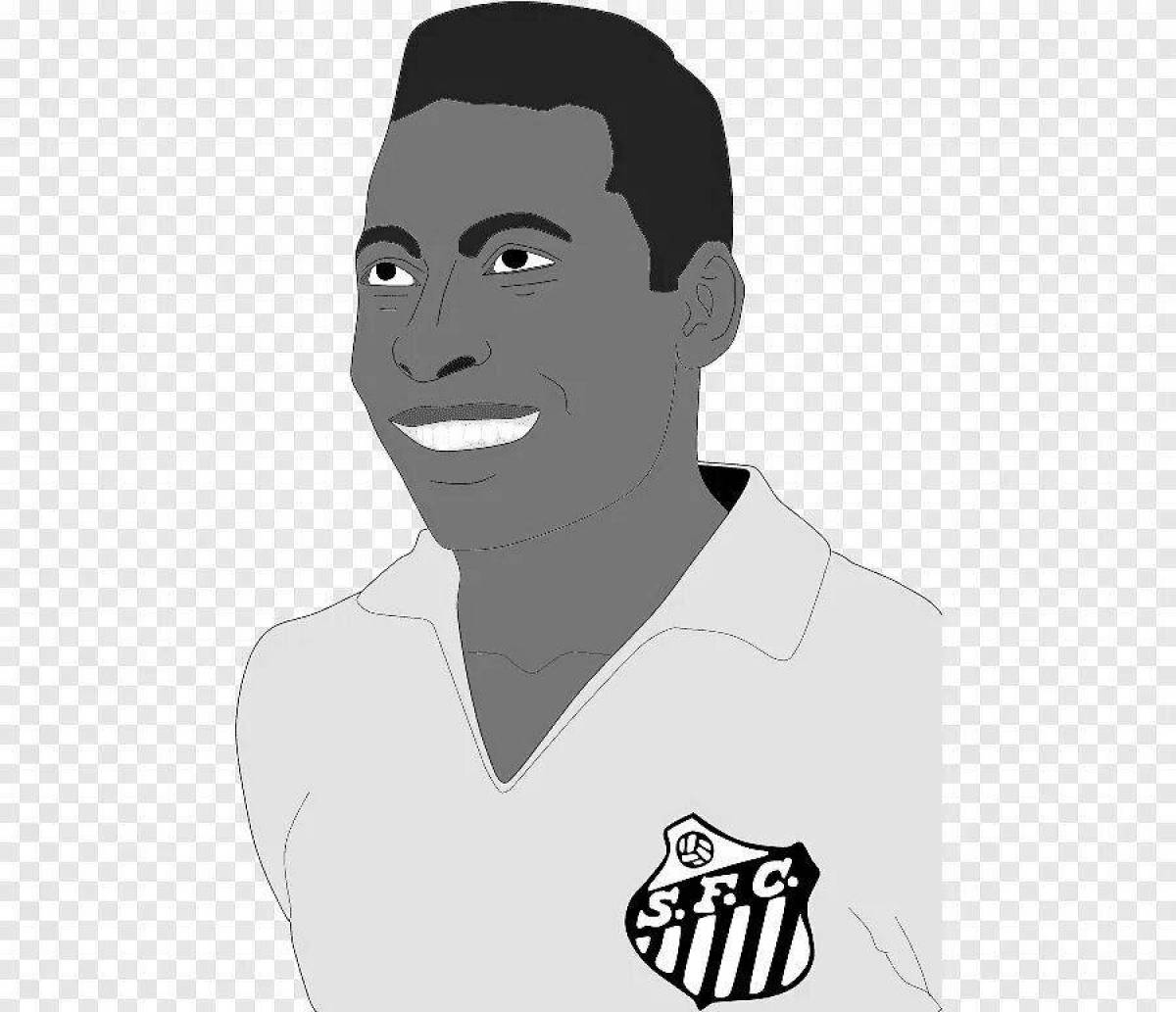 Pele's playful soccer player coloring page