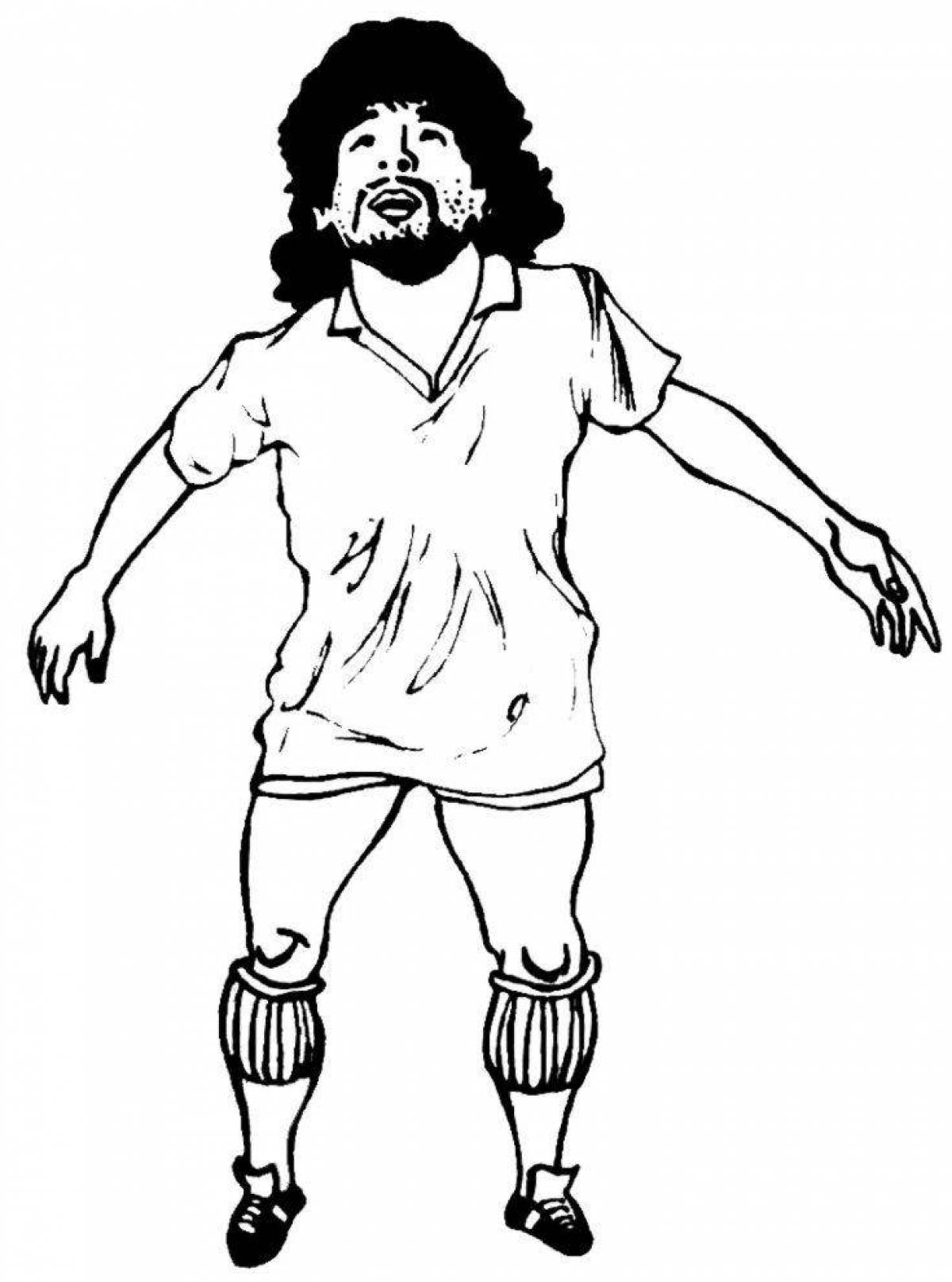 Coloring page funny football pele