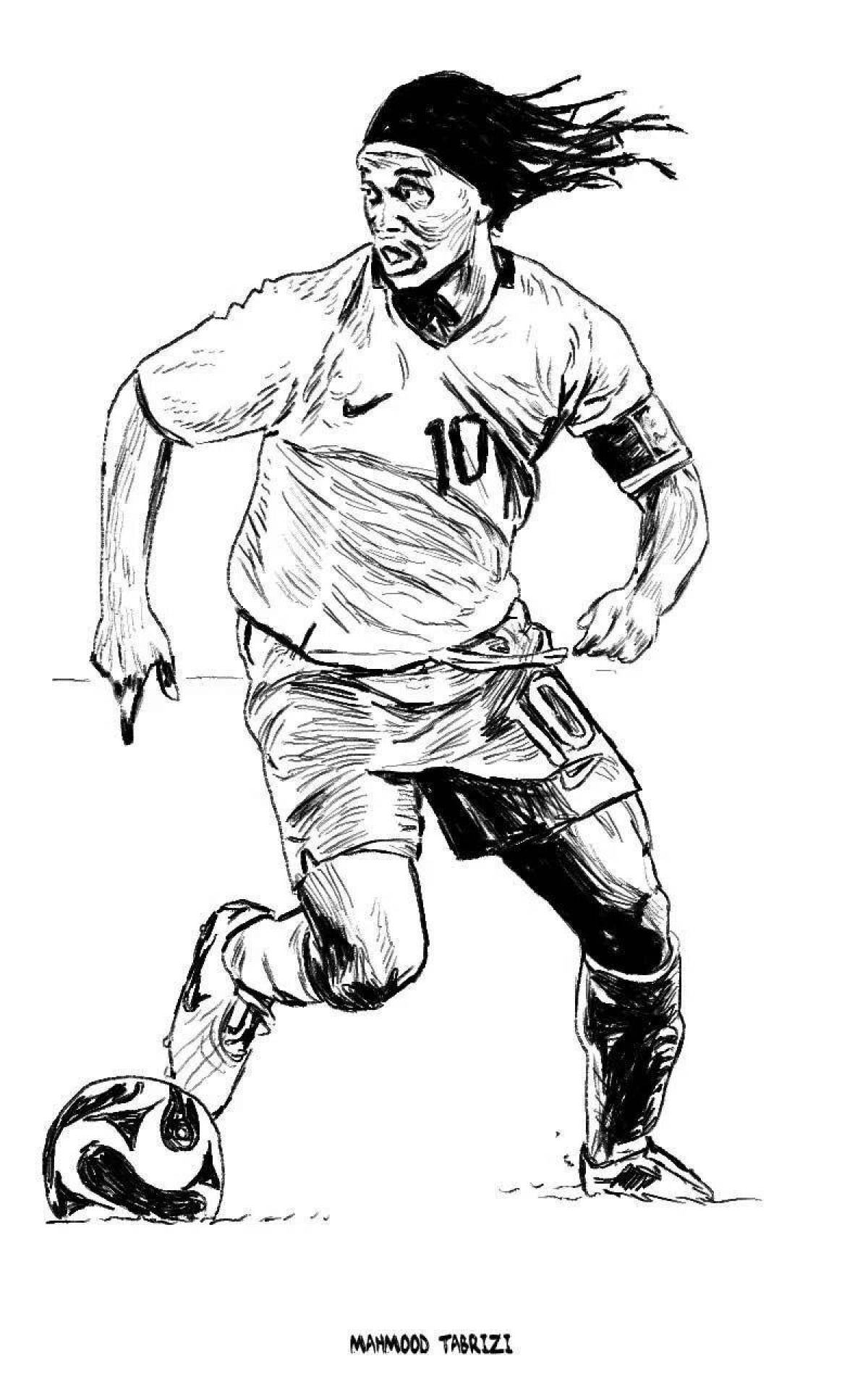 Coloring page fascinating soccer player pele