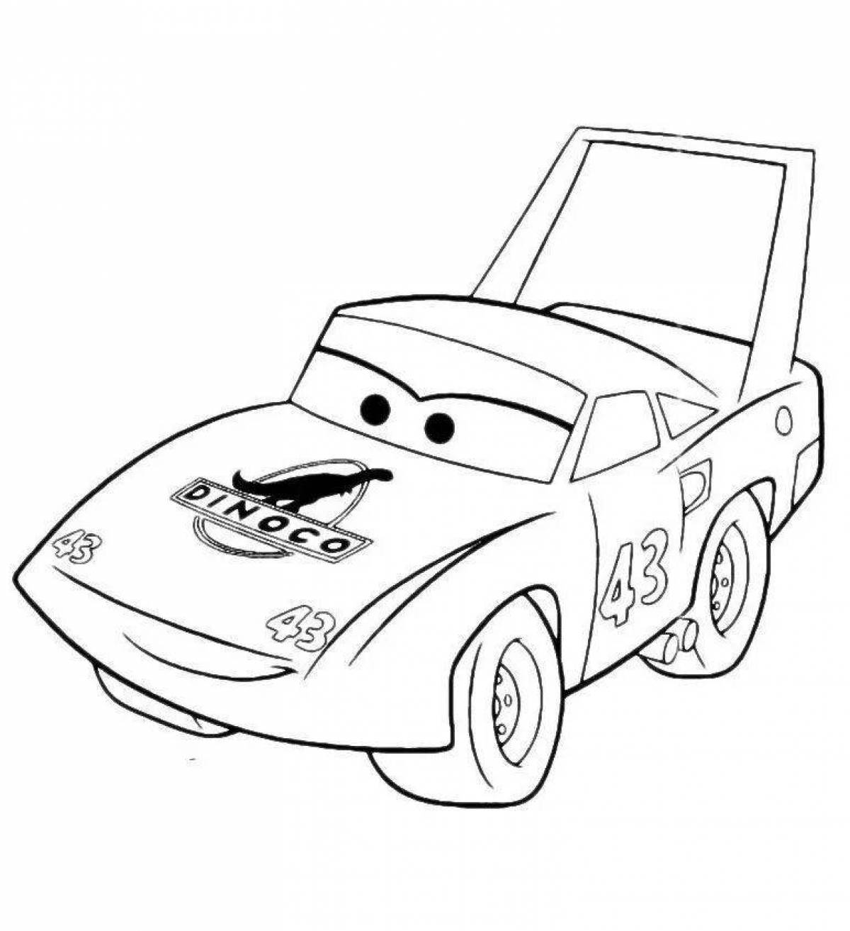 MacQueen's charming car coloring page