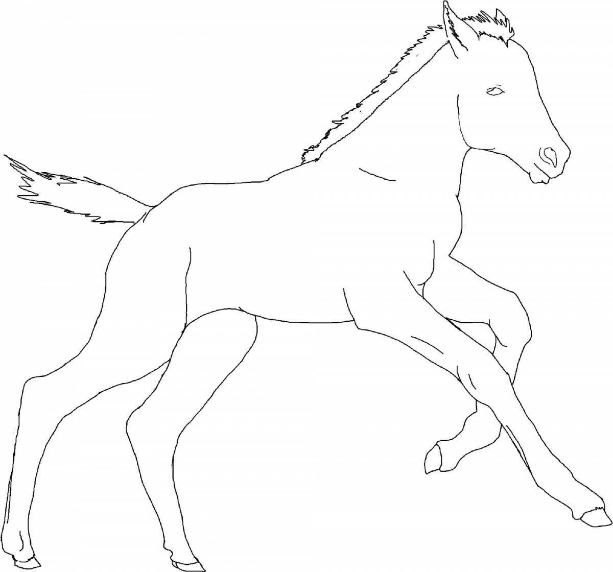 Joyful minecraft horse coloring page
