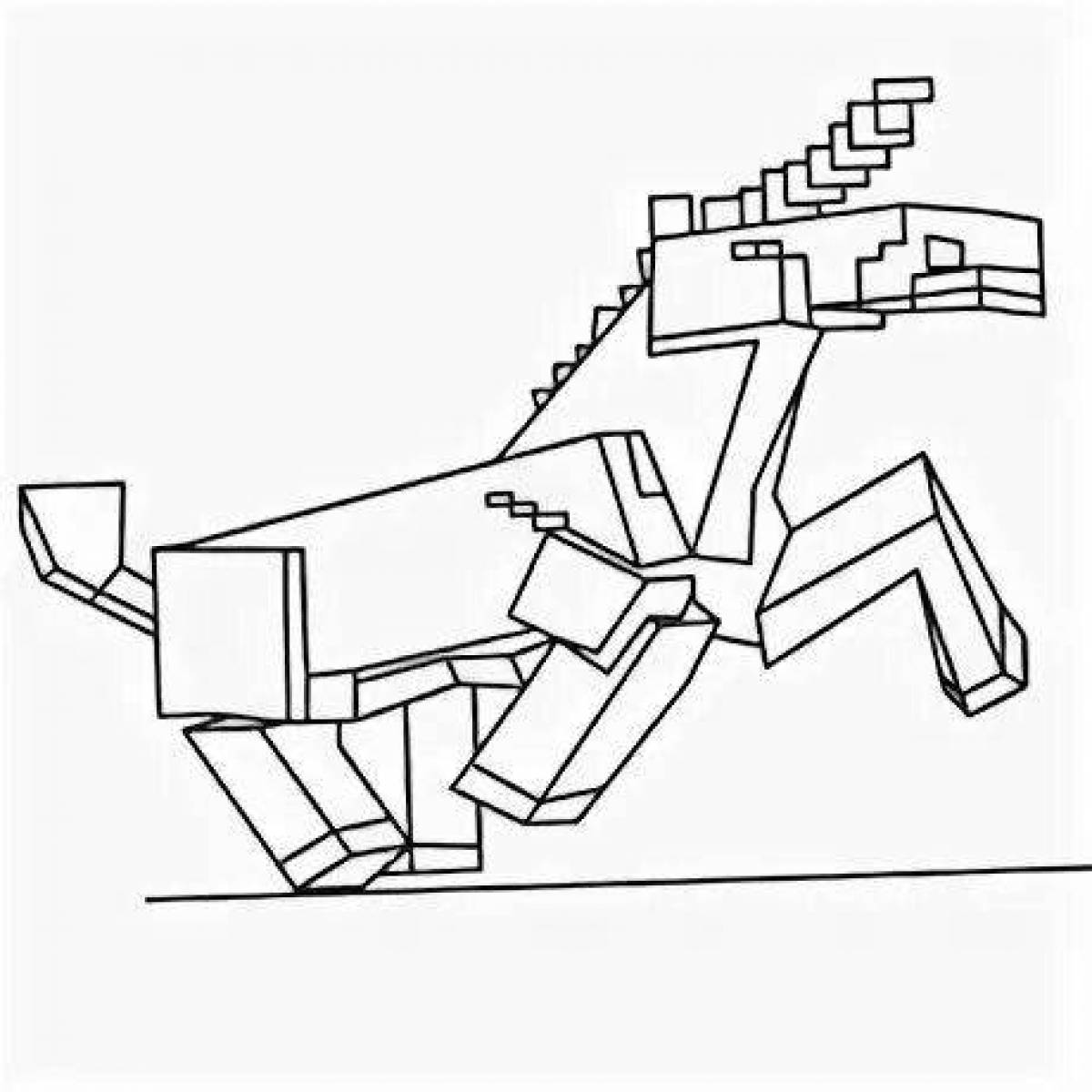 Lovely minecraft horse coloring page