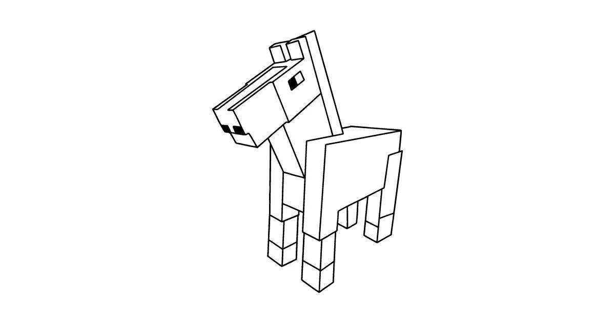 Coloring pages minecraft horse obsessed with flowers