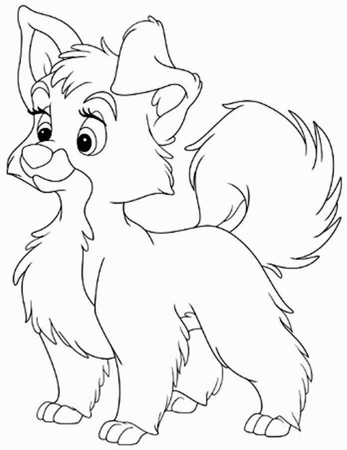 Coloring page of funny cartoon animals