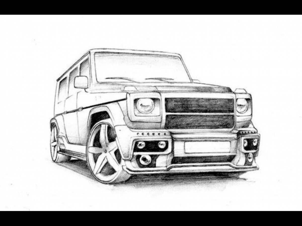 Colouring awesome Mercedes Gelik