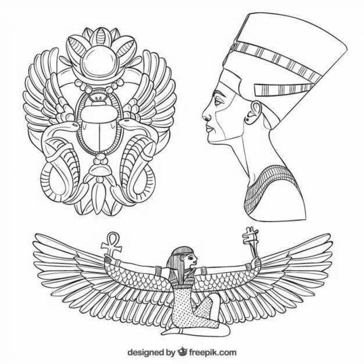 Фото Раскраска сияющие египетские украшения