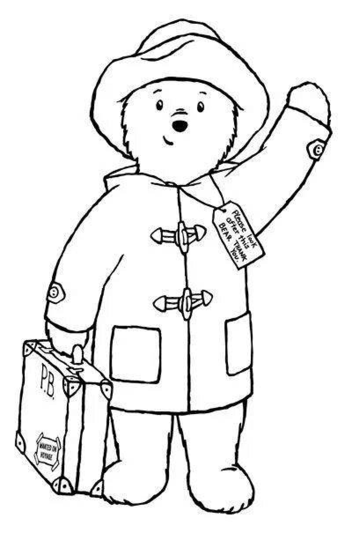 Playful paddington bear coloring book
