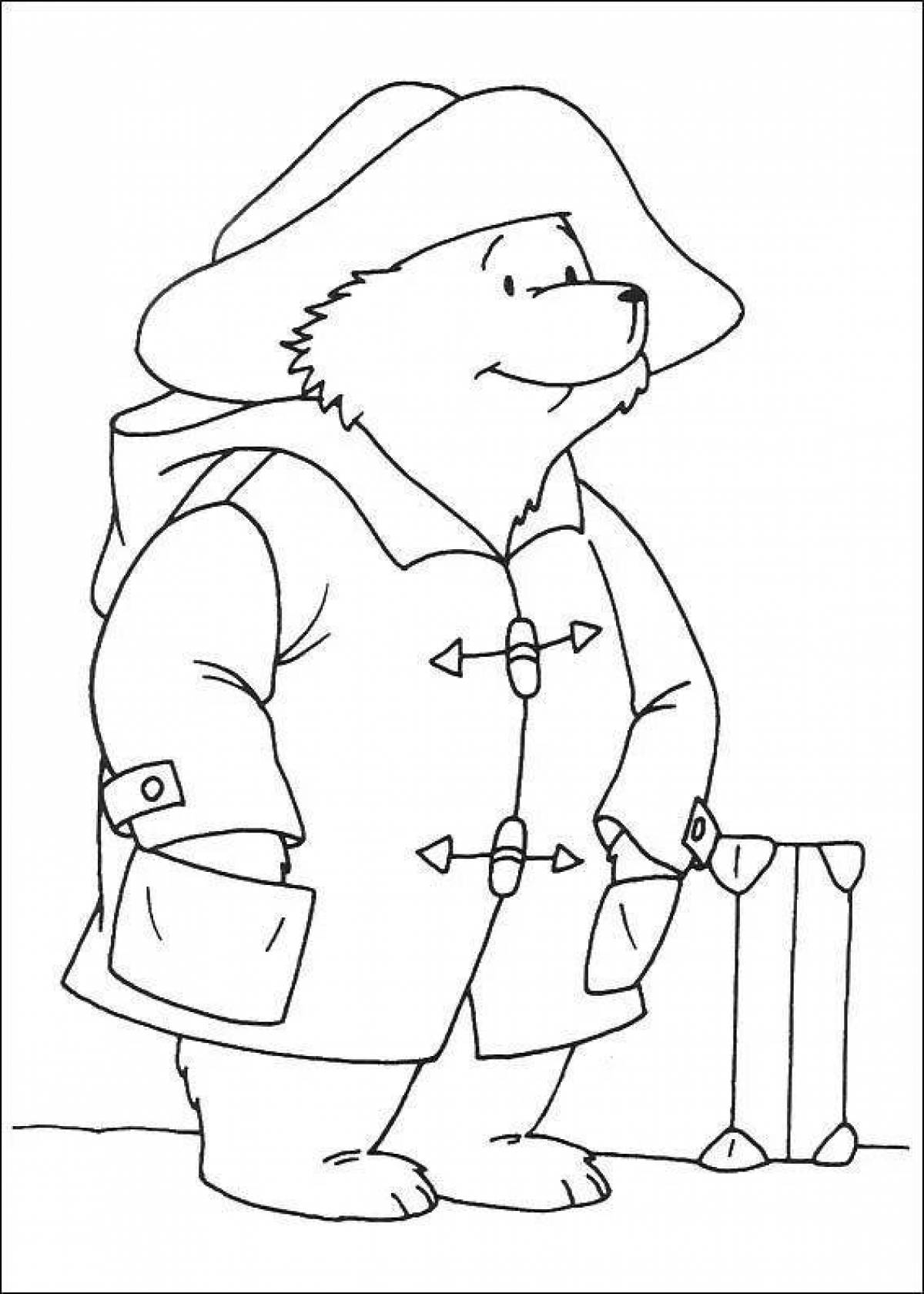 Friendly paddington bear coloring book