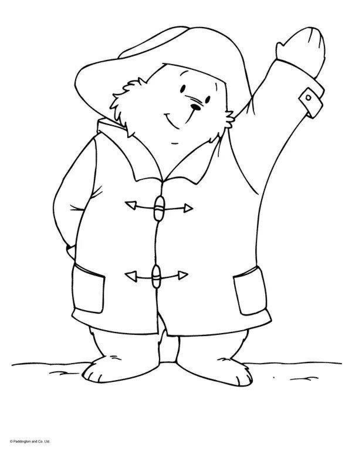 Adorable paddington bear coloring book