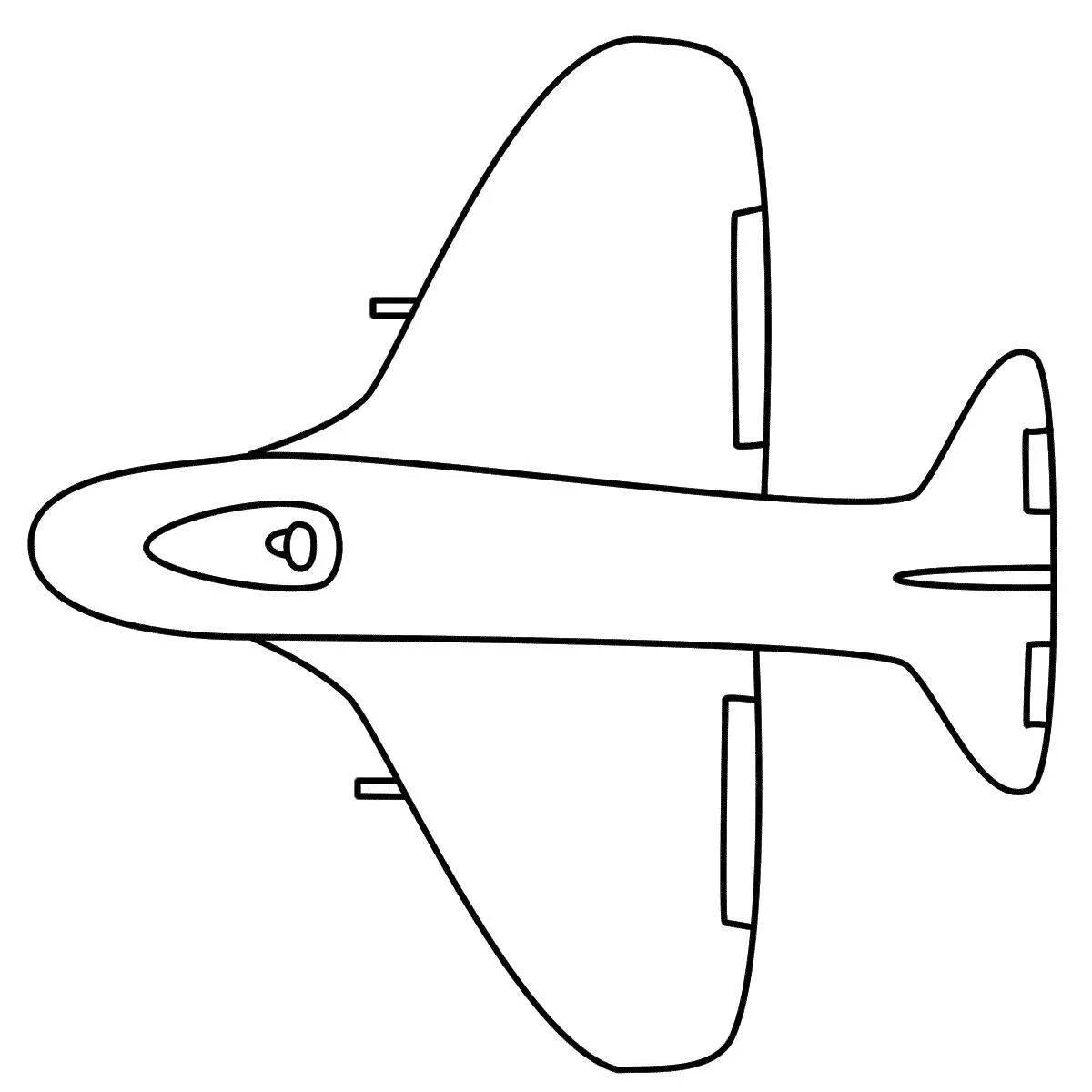 Игривая страница раскраски с рисунком самолета
