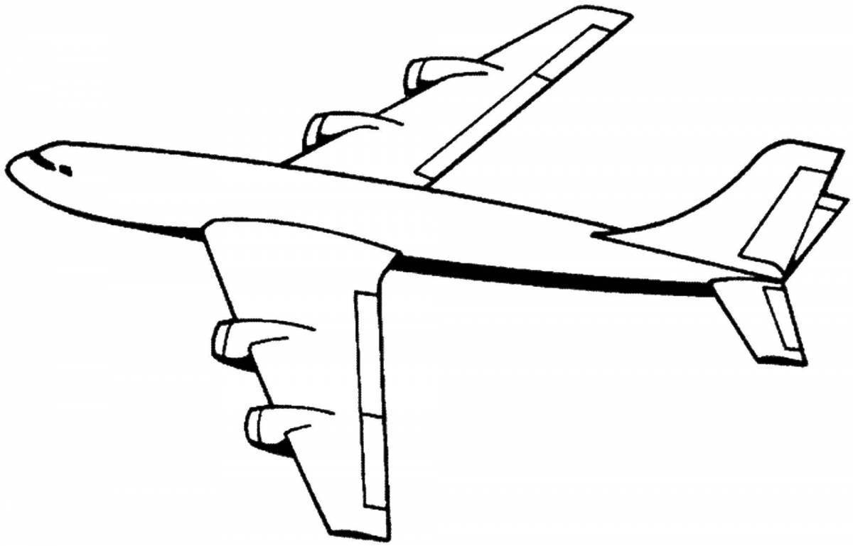 Exciting airplane coloring page