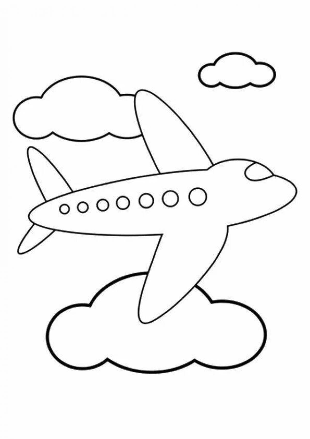 Привлекательная страница раскраски с рисунком самолета