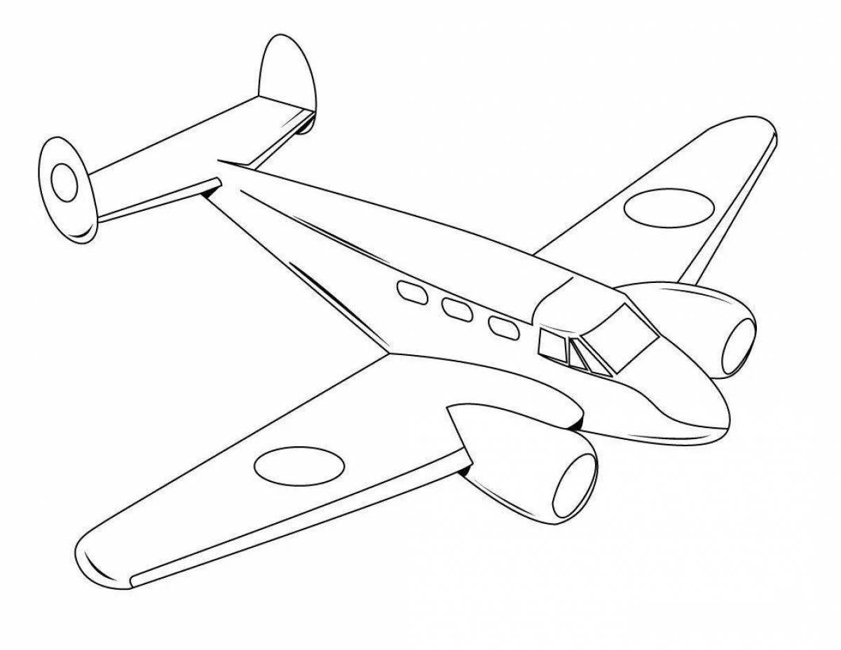 Увлекательная страница раскраски с рисунком самолета