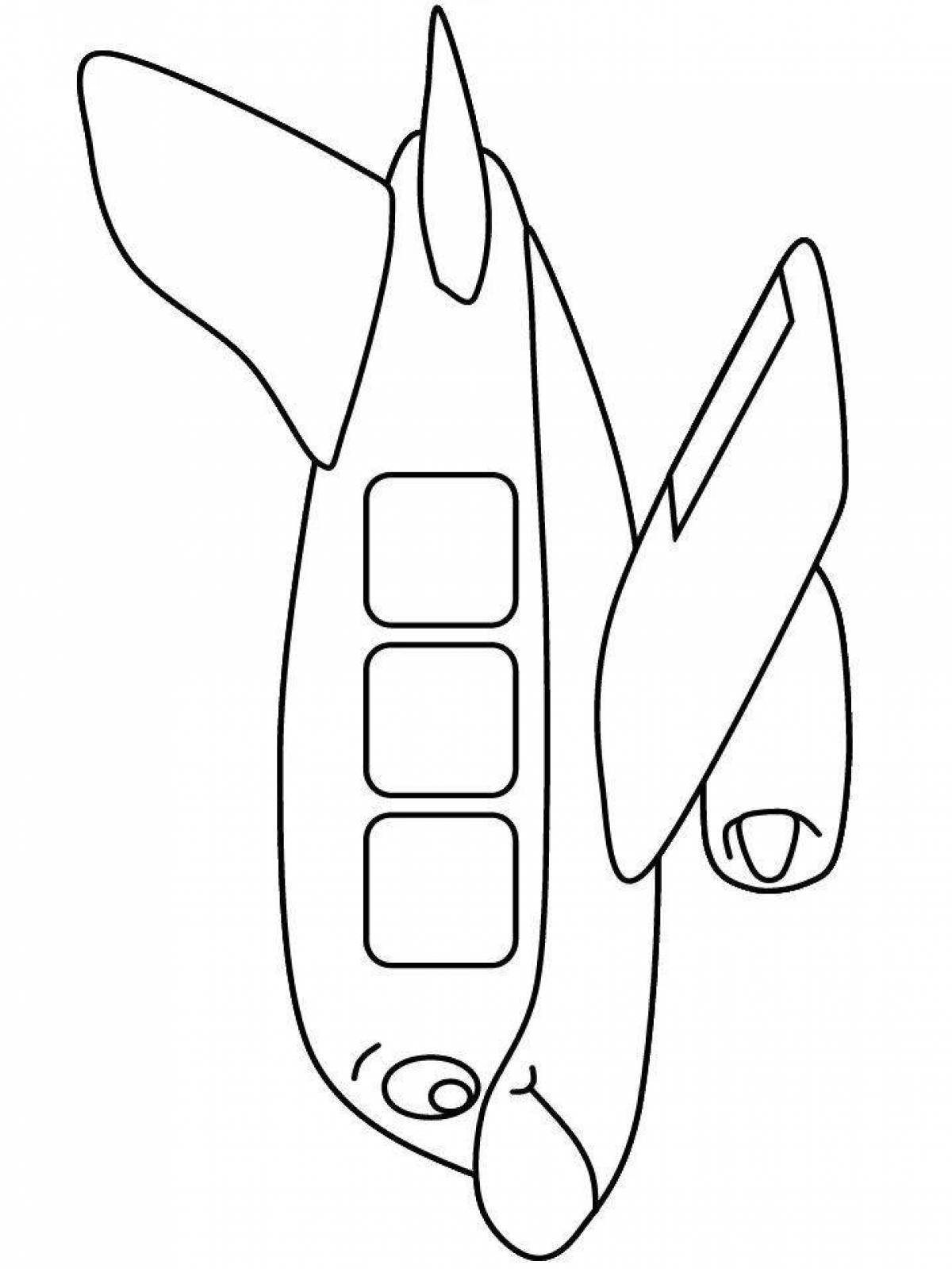 Adorable airplane coloring page
